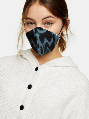 Blue Scrunchie And Fashion Face Mask*