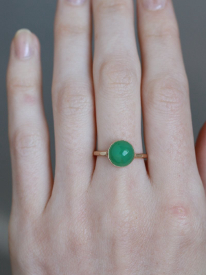 Chrysoprase Button Ring