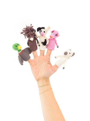 Knitted Finger Puppet Set - Farm Animals