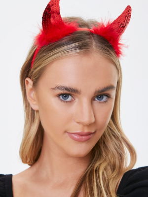 Devil Horn Sequin Headband