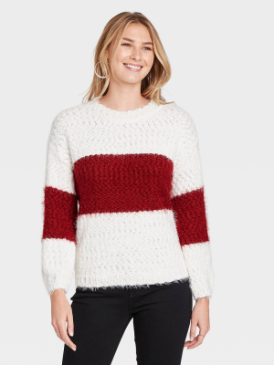 Women's Scoop Neck Colorblock Pullover Sweater - Knox Rose™