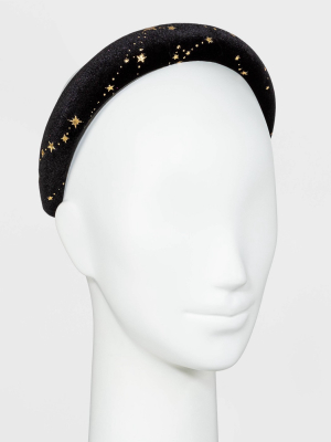 Star Pattern Padded Velvet Headband - Wild Fable™ Black