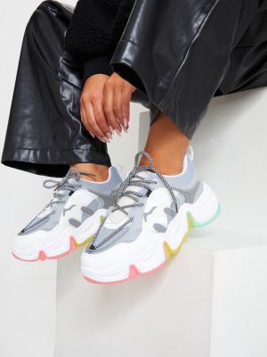 Grey Chunky Multi Wave Sole Sneakers