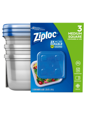 Ziploc Medium Square Containers - 3ct