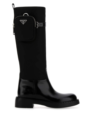 Prada Pouch Attached Knee-high Boots