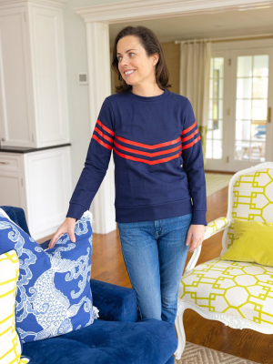 Navy With Red Stripe Sweatshirt