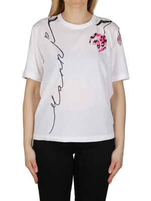 Marni Floral Logo Printed T-shirt