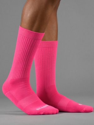 Hue Pink Crew Socks