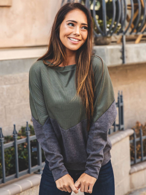 Georgia Pullover - Green/charcoal