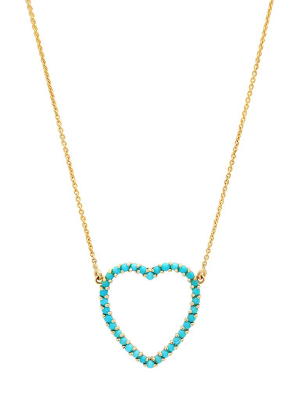 Open Heart Necklace - Turquoise