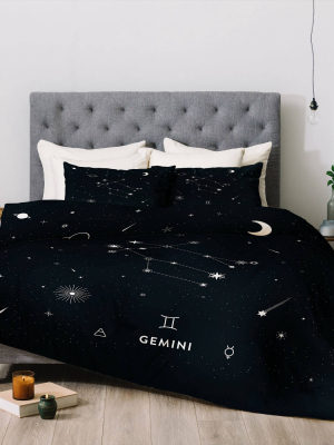 Cuss Yeah Designs Gemini Star Constellation Comforter Set - Deny Designs