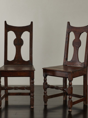 Pair Of English 18th C Oak Chairs