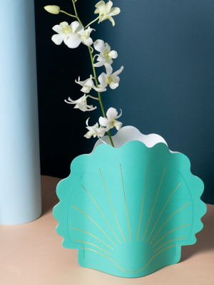 Paper Shell Vase - Green