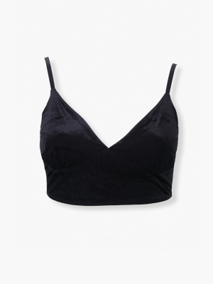 Plus Size Velvet Cropped Cami