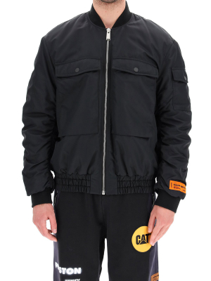 Heron Preston Logo Patch Zipped Bomber Jacket