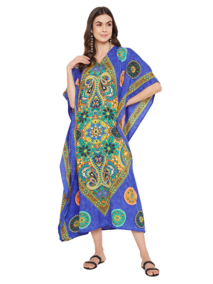 Polyester Kaftan Long Maxi Dress Plus