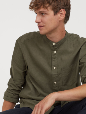 Regular Fit Linen-blend Shirt