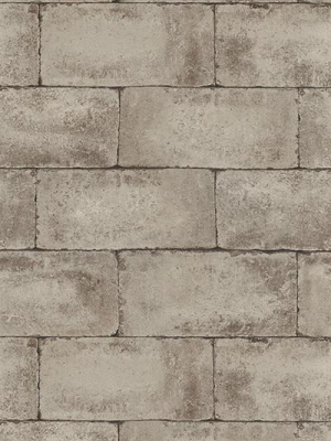 Stone Wall Wallpaper In Brown-grey Design By Bd Wall