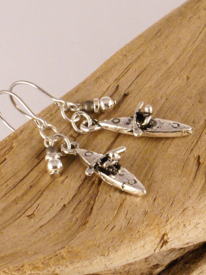 Silver Kayak Earrings