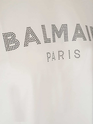 Balmain Logo Embellished Crewneck T-shirt