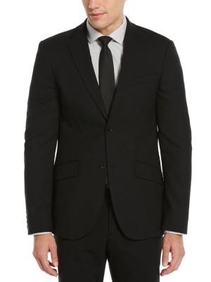 Slim Fit Black Stretch Wool Blend Suit Jacket