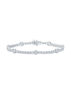 Confetti Line Diamond Bracelet - White Gold