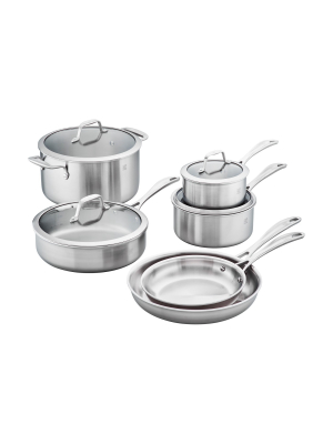 Zwilling Spirit 3-ply 10-pc Stainless Steel Cookware Set