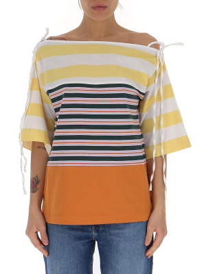 Marni Striped Off The Shoulder Top