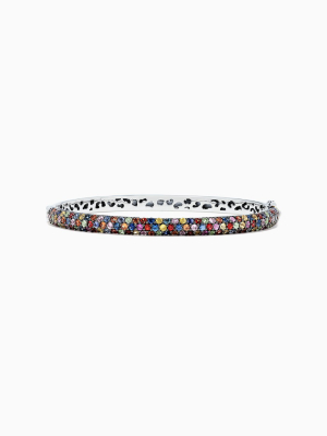 Effy 925 Sterling Silver Multi Sapphire Splash Bangle, 4.23 Tcw