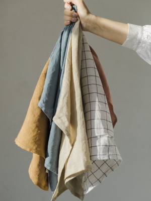 Magic Linen - Tea Towel In Natural, Cinnamon, Grey Blue, Tan, Clay Or Charcoal Grey