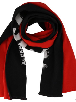 Alexander Mcqueen Logo Intarsia Scarf