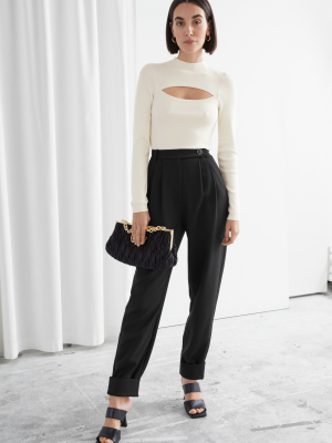 Pleated Folded Cuff Trousers