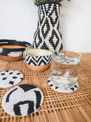 Kazi Black Beaded Atelier Coaster 01