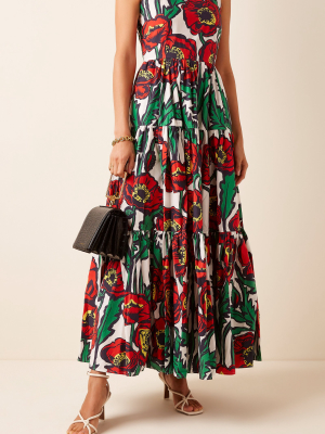 Floral-print Cotton Maxi Dress