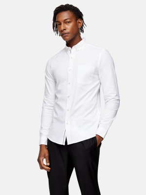 White Stretch Skinny Oxford Shirt