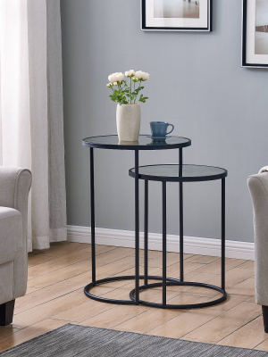 Set Of 2 Alcovy Metal Nesting Accent Tables - Holly & Martin