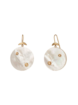 Round Mother Of Pearl Earrings