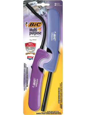 Bic 2pk Combo Candle Edition Multi-purpose And Flex Wand Lighter - Blue/purple