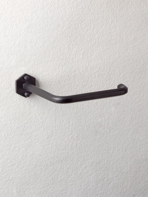 Hex Matte Black Wall Mounted Toilet Paper Holder