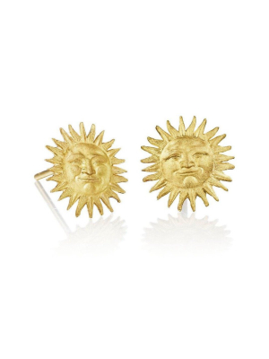 Tiny Sunface Stud Earrings