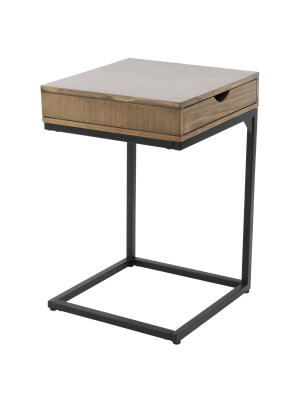 Porter C Table With Drawer Walnut - Décor Therapy