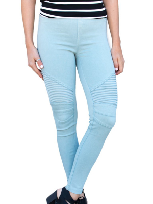 Moto Jegging - Sky Blue