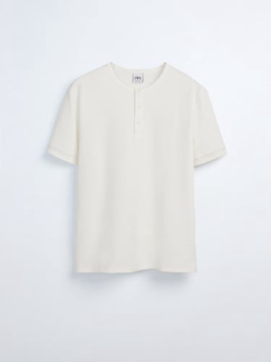 Textured Henley T-shirt