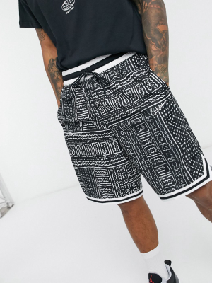 Nike Basketball Dna Allover Printed Jacquard Knit Shorts In Multi
