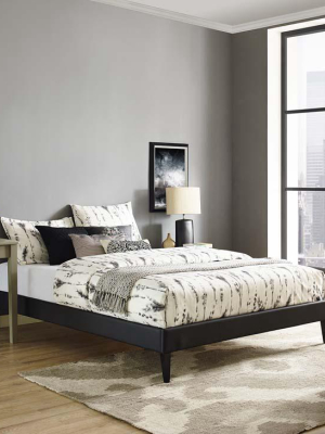 Tempo Black King Bed Frame With Squared Tapered Legs