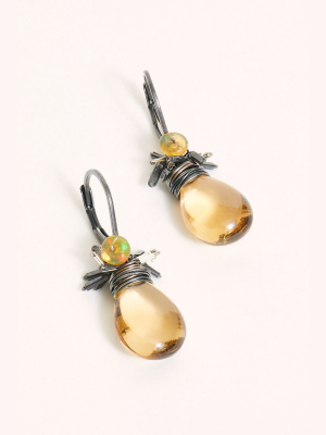 River Song Champagne Quartz Earrings