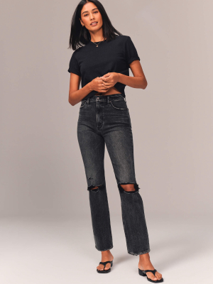 Ultra High Rise Ankle Straight Jeans