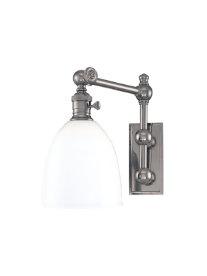 Hudson Valley Lighting Roslyn Sconce - Polished Nickel & Opal Glossy