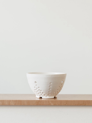 Soft White Ceramic Berry Bowl