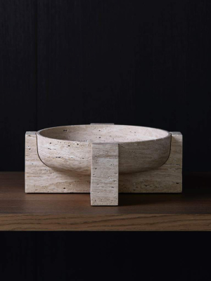 Roman Travertine Key Fruitbowl By Arno Declerq For Collection Particuliere